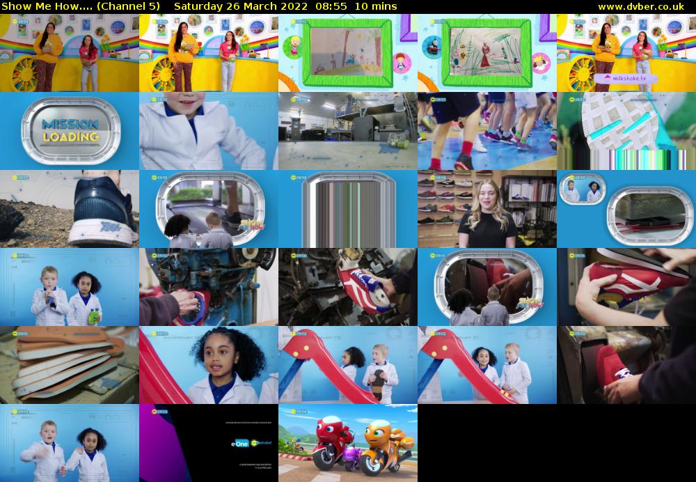 Show Me How.... (Channel 5) Saturday 26 March 2022 08:55 - 09:05