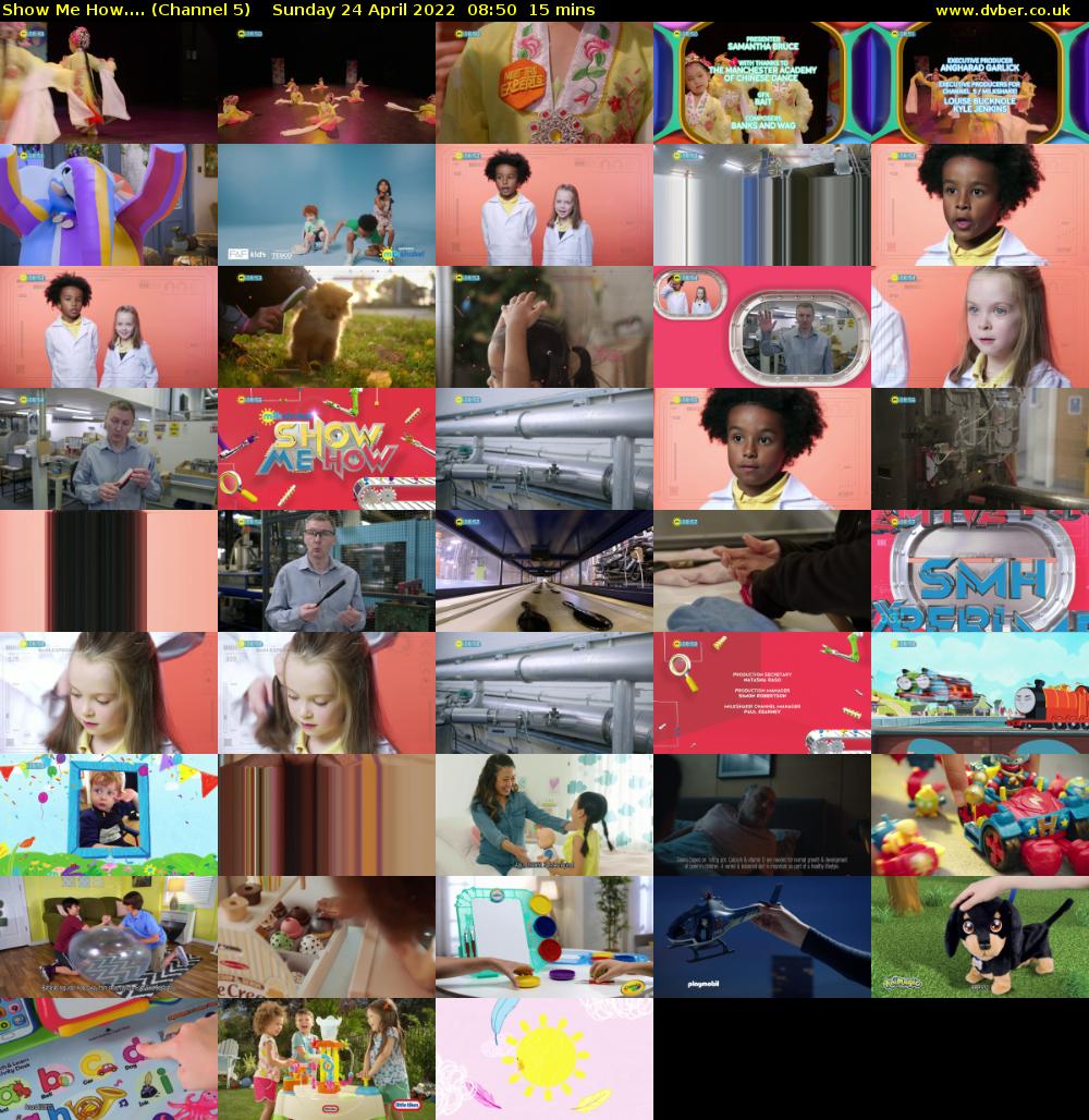 Show Me How.... (Channel 5) Sunday 24 April 2022 08:50 - 09:05