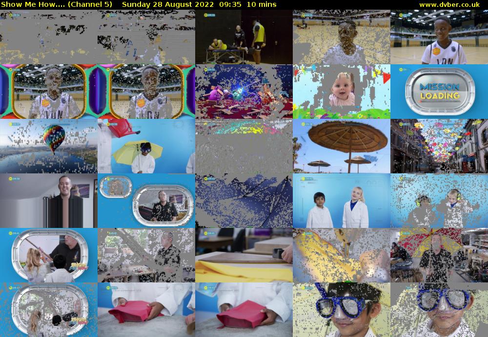 Show Me How.... (Channel 5) Sunday 28 August 2022 09:35 - 09:45