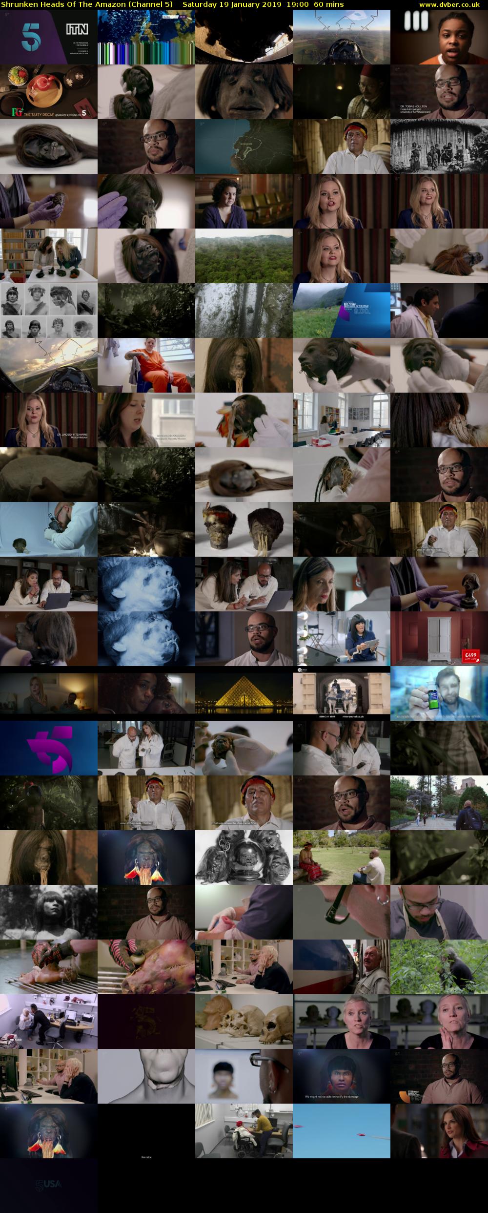 Shrunken Heads Of The Amazon (Channel 5) Saturday 19 January 2019 19:00 - 20:00