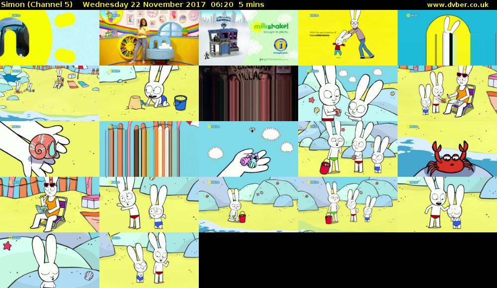 Simon (Channel 5) Wednesday 22 November 2017 06:20 - 06:25