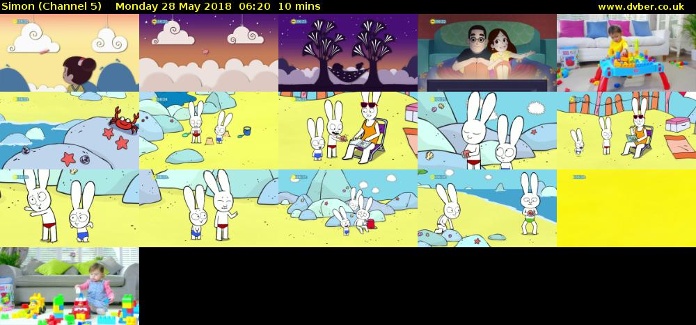 Simon (Channel 5) Monday 28 May 2018 06:20 - 06:30