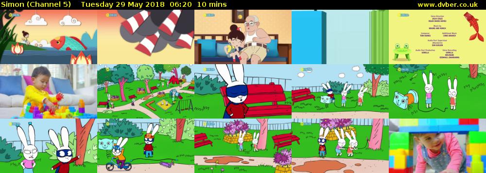 Simon (Channel 5) Tuesday 29 May 2018 06:20 - 06:30
