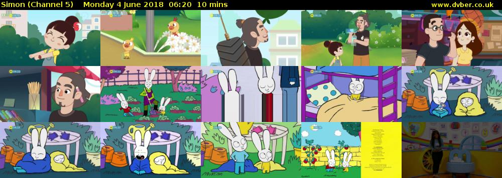 Simon (Channel 5) Monday 4 June 2018 06:20 - 06:30