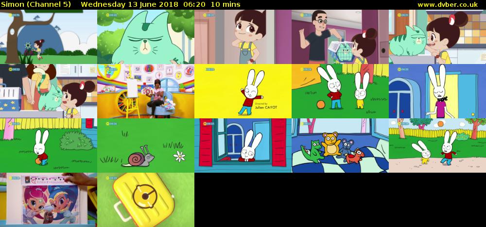 Simon (Channel 5) Wednesday 13 June 2018 06:20 - 06:30