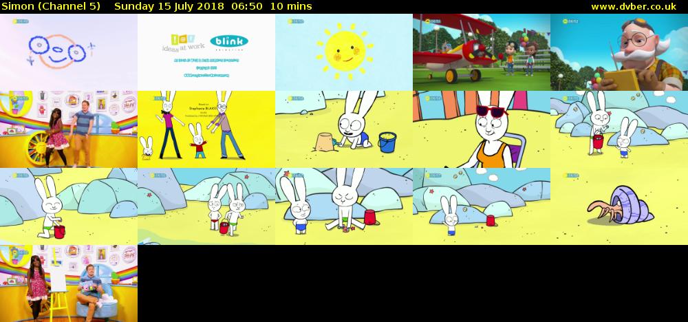 Simon (Channel 5) Sunday 15 July 2018 06:50 - 07:00