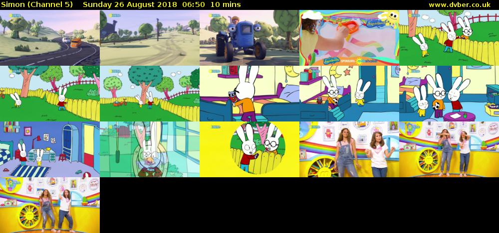 Simon (Channel 5) Sunday 26 August 2018 06:50 - 07:00