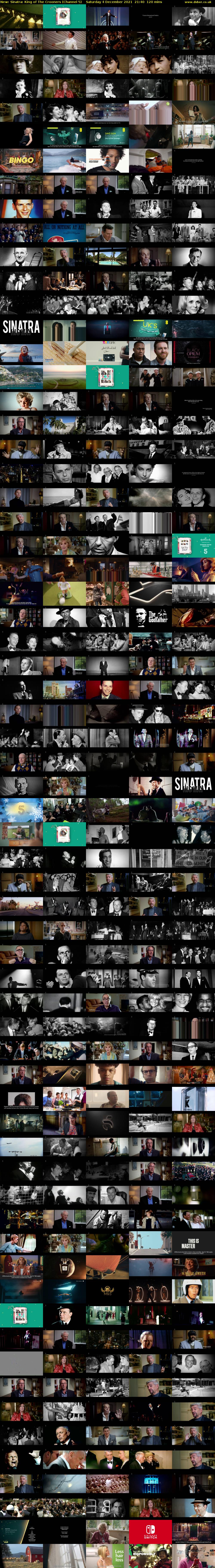 Sinatra: King of The Crooners (Channel 5) Saturday 4 December 2021 21:40 - 23:40