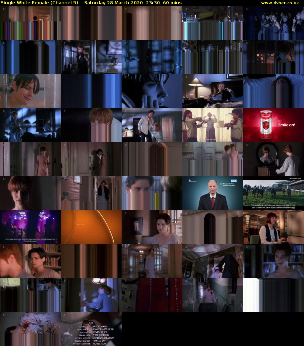 Single White Female (Channel 5) Saturday 28 March 2020 23:30 - 00:30