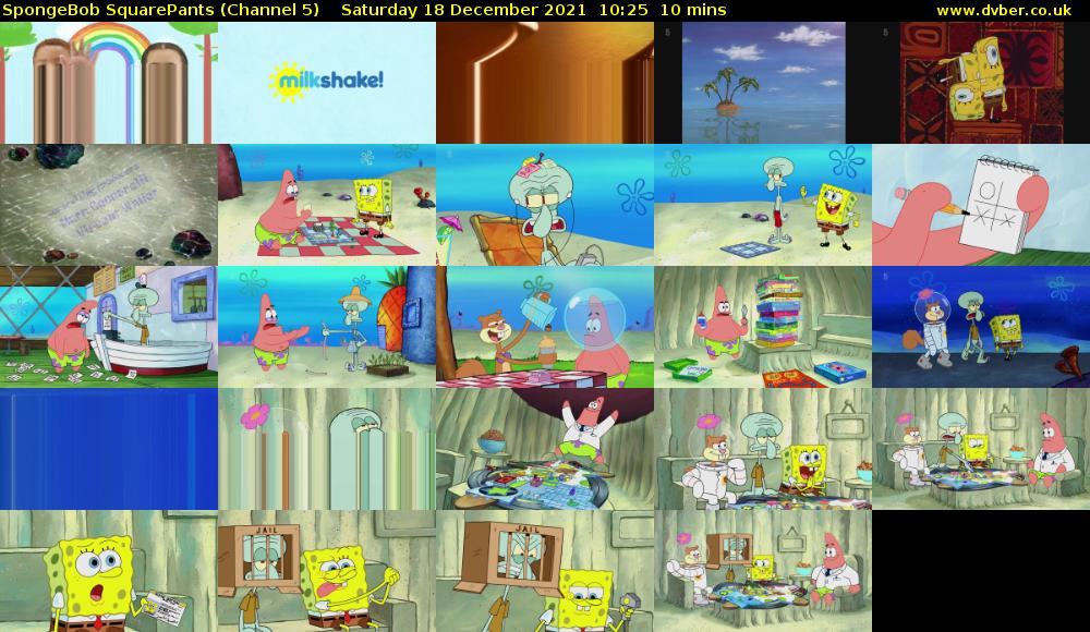 SpongeBob SquarePants (Channel 5) Saturday 18 December 2021 10:25 - 10:35