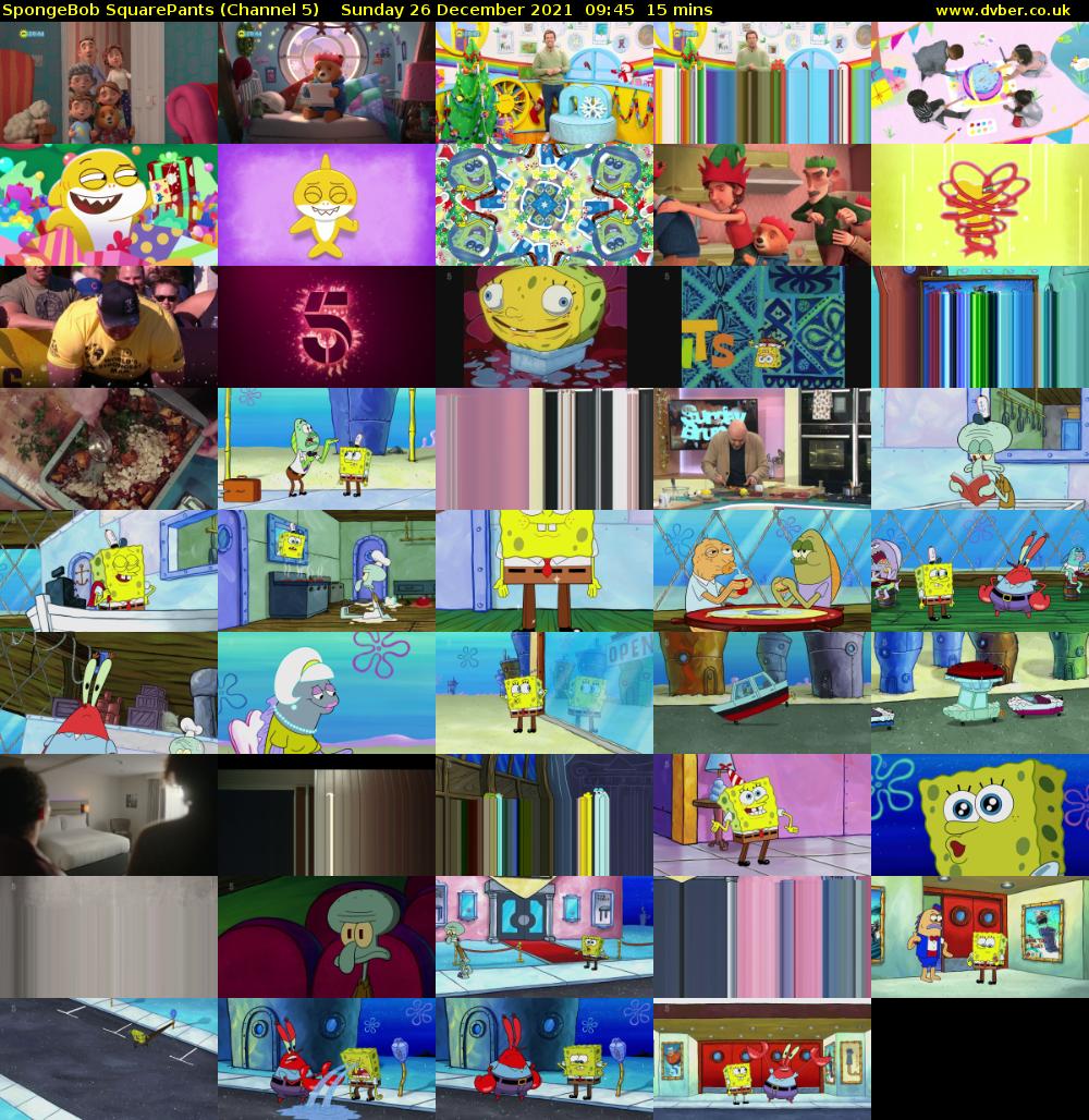 SpongeBob SquarePants (Channel 5) Sunday 26 December 2021 09:45 - 10:00