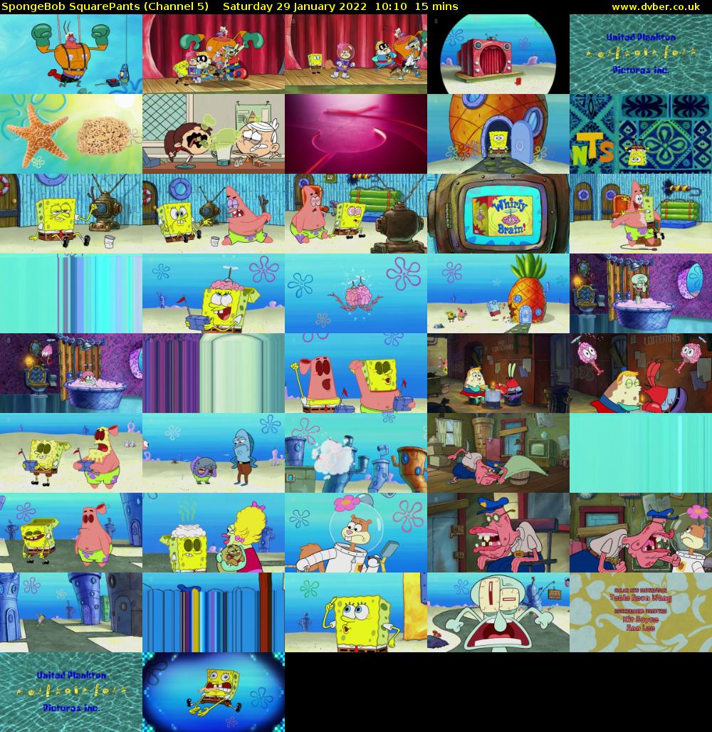 SpongeBob SquarePants (Channel 5) Saturday 29 January 2022 10:10 - 10:25