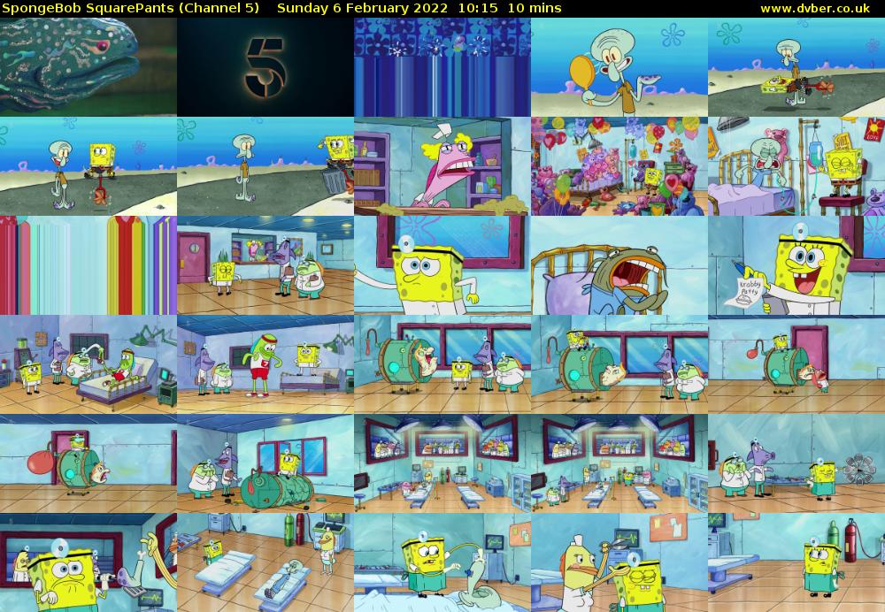 SpongeBob SquarePants (Channel 5) Sunday 6 February 2022 10:15 - 10:25