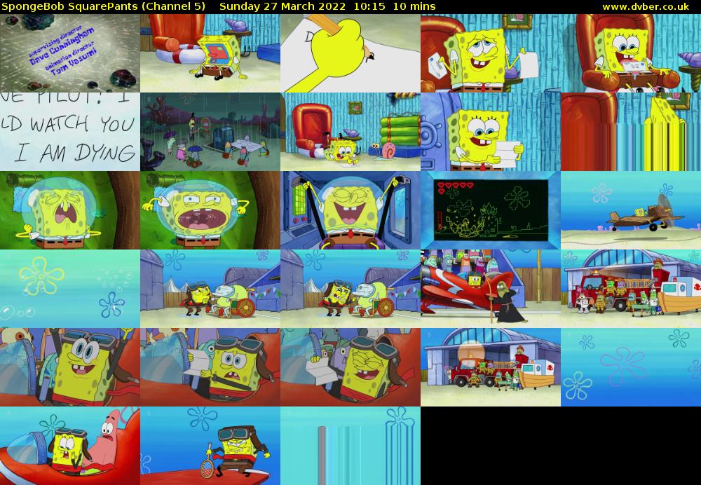 SpongeBob SquarePants (Channel 5) Sunday 27 March 2022 10:15 - 10:25