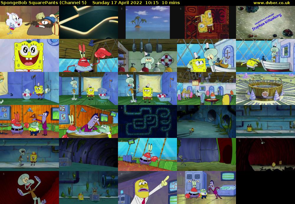 SpongeBob SquarePants (Channel 5) Sunday 17 April 2022 10:15 - 10:25
