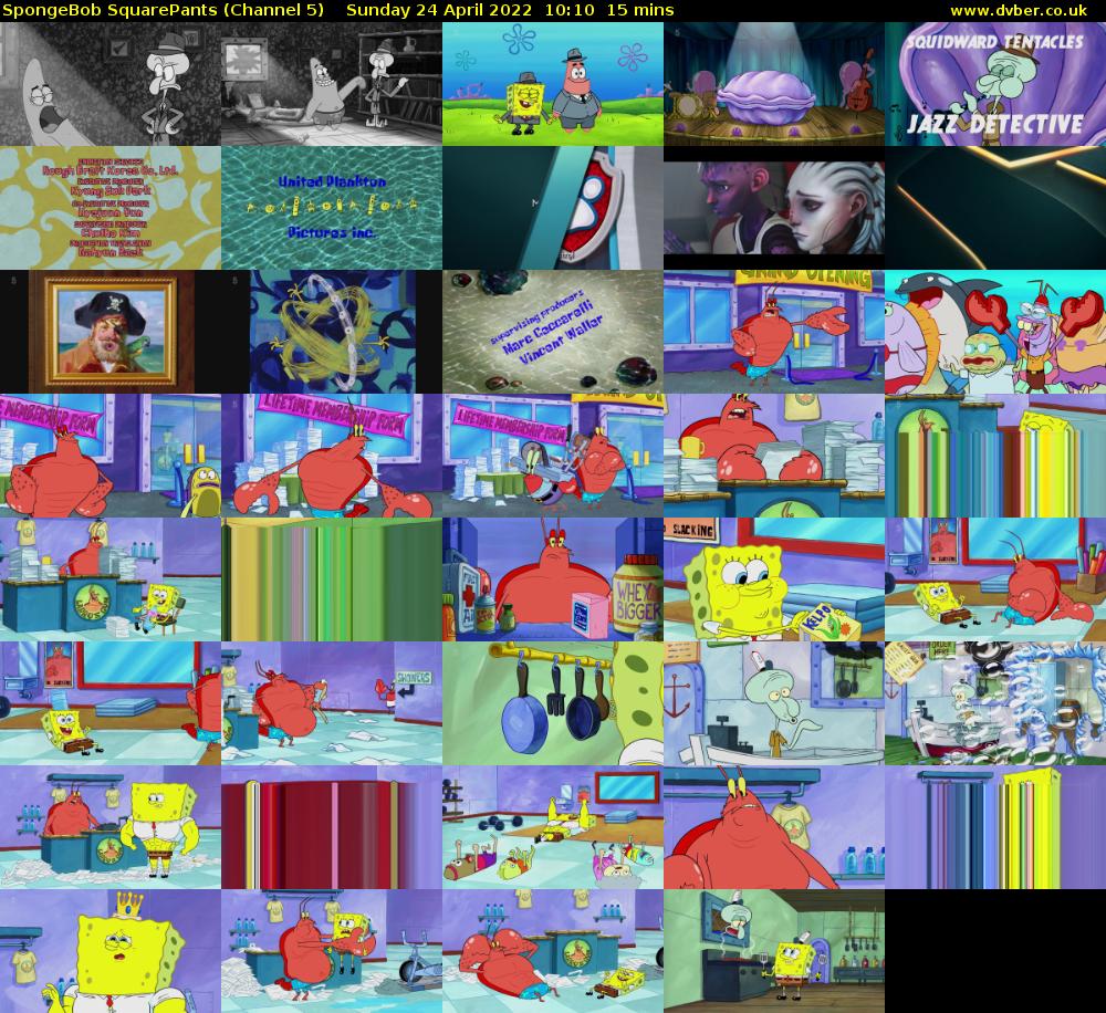 SpongeBob SquarePants (Channel 5) Sunday 24 April 2022 10:10 - 10:25