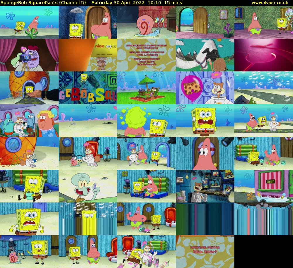 SpongeBob SquarePants (Channel 5) Saturday 30 April 2022 10:10 - 10:25