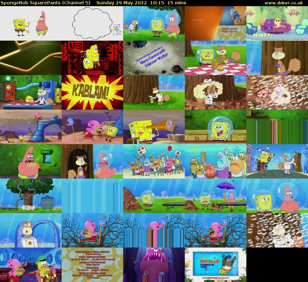 SpongeBob SquarePants (Channel 5) Sunday 29 May 2022 10:15 - 10:30