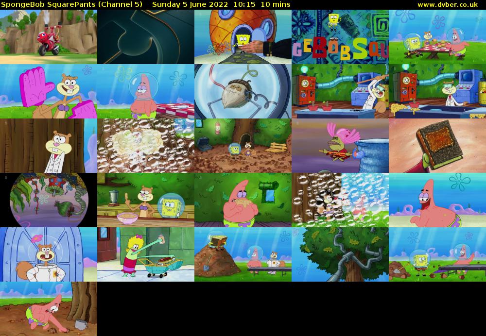 SpongeBob SquarePants (Channel 5) Sunday 5 June 2022 10:15 - 10:25