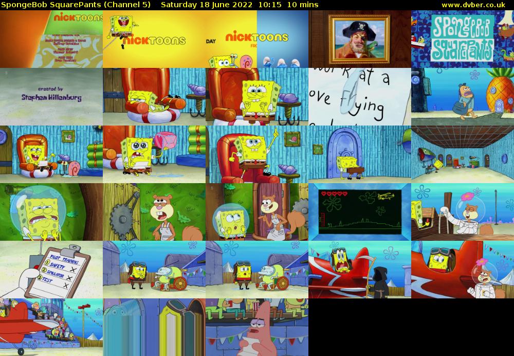 SpongeBob SquarePants (Channel 5) Saturday 18 June 2022 10:15 - 10:25