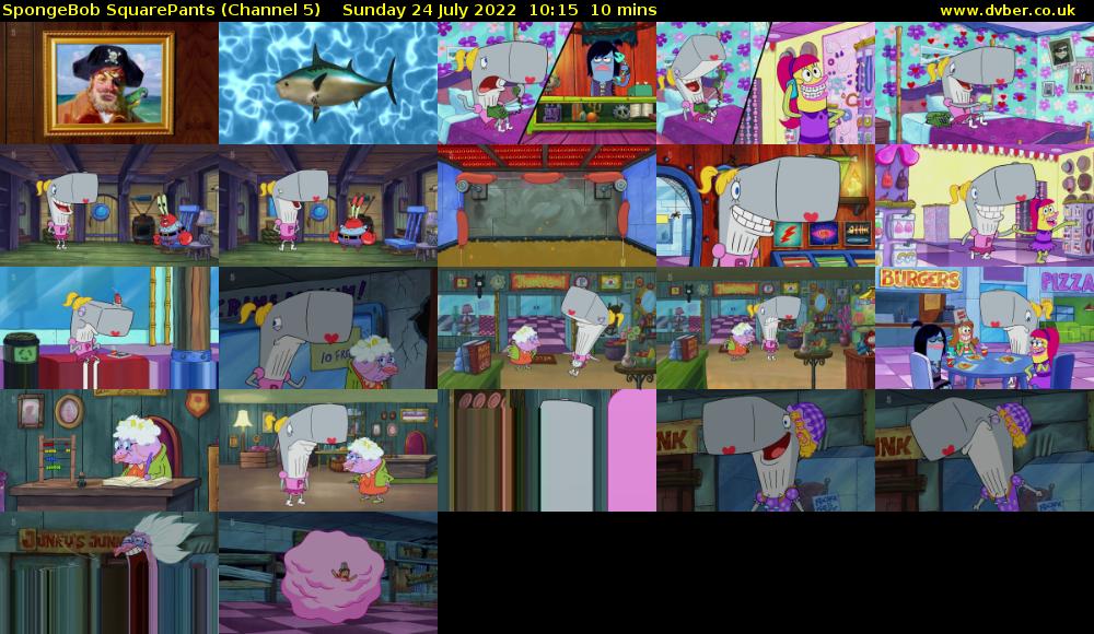 SpongeBob SquarePants (Channel 5) Sunday 24 July 2022 10:15 - 10:25