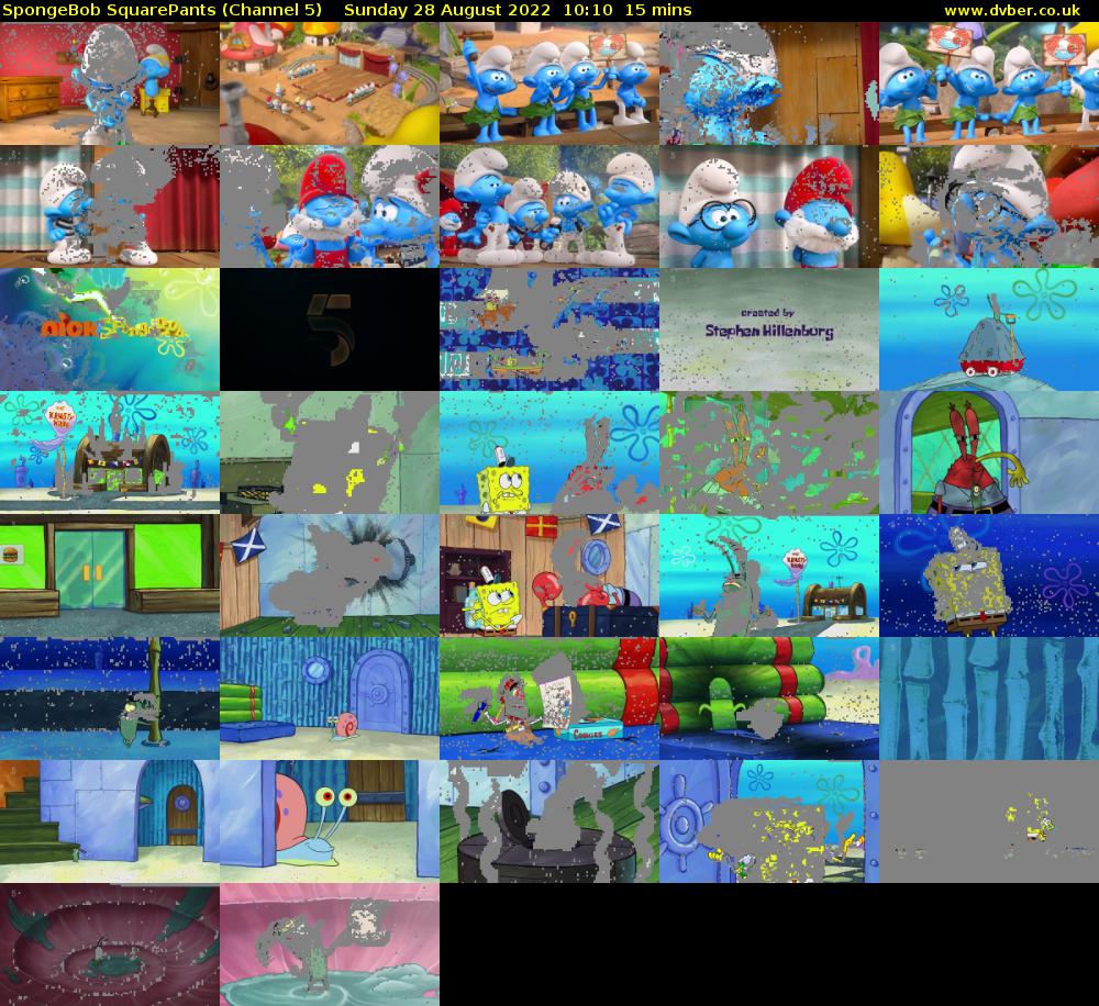SpongeBob SquarePants (Channel 5) Sunday 28 August 2022 10:10 - 10:25