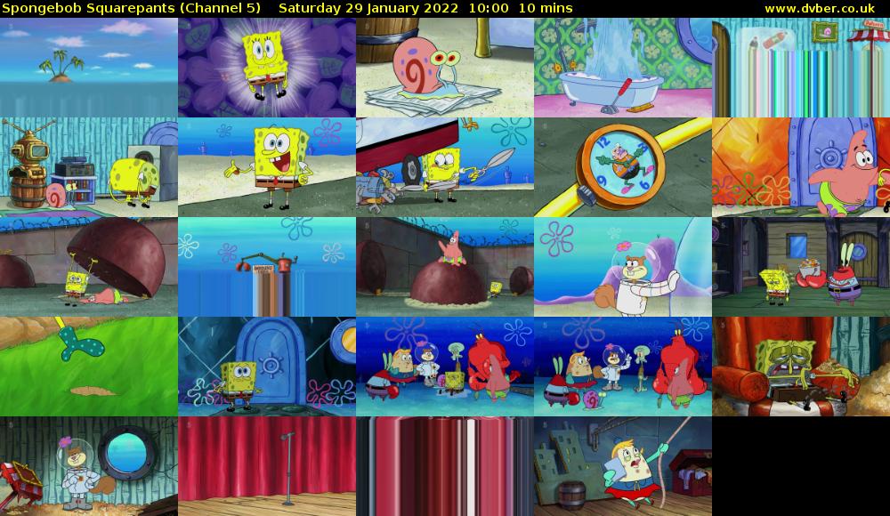 Spongebob Squarepants (Channel 5) Saturday 29 January 2022 10:00 - 10:10