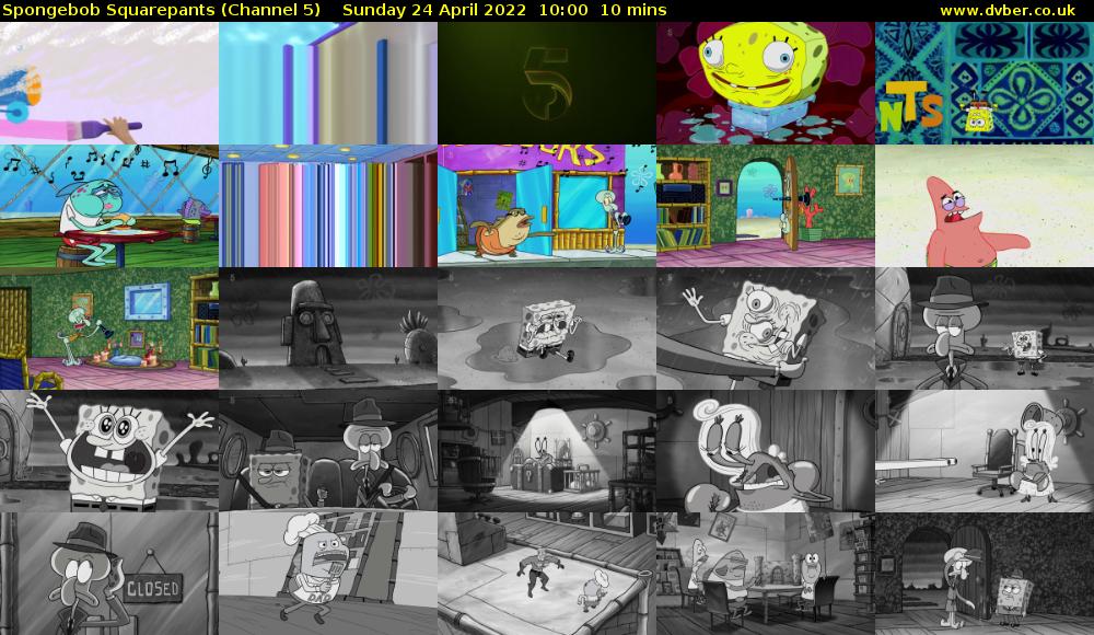 Spongebob Squarepants (Channel 5) Sunday 24 April 2022 10:00 - 10:10