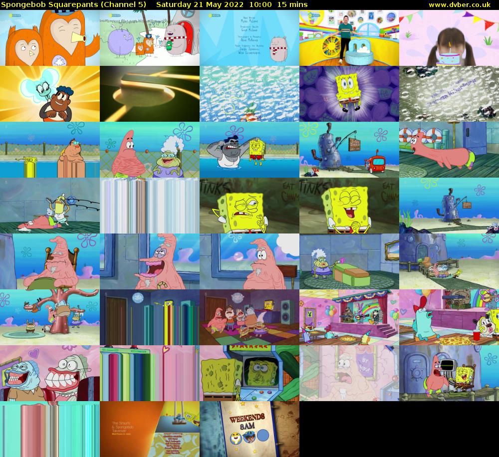 Spongebob Squarepants (Channel 5) Saturday 21 May 2022 10:00 - 10:15