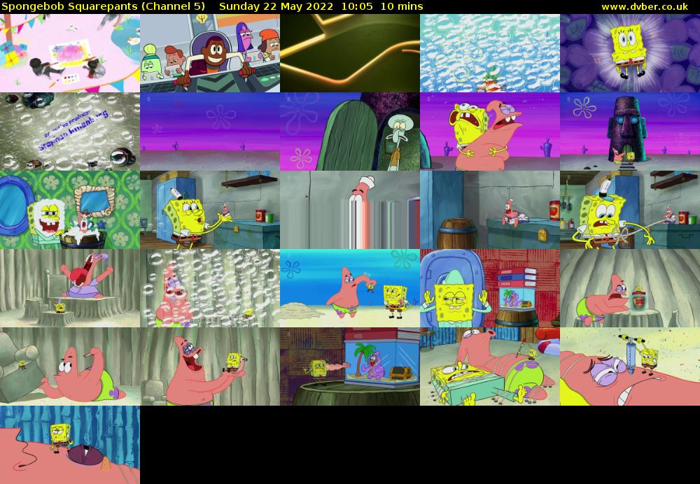 Spongebob Squarepants (Channel 5) Sunday 22 May 2022 10:05 - 10:15