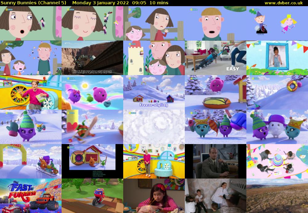 Sunny Bunnies (Channel 5) Monday 3 January 2022 09:05 - 09:15