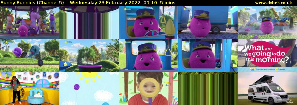Sunny Bunnies (Channel 5) Wednesday 23 February 2022 09:10 - 09:15