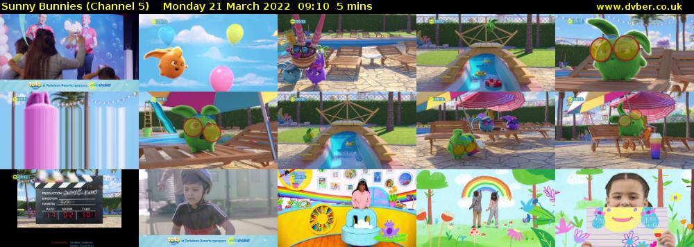 Sunny Bunnies (Channel 5) Monday 21 March 2022 09:10 - 09:15
