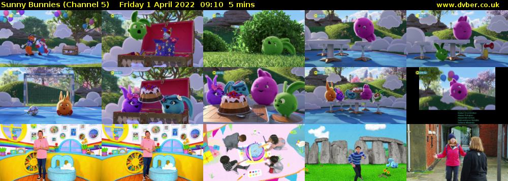 Sunny Bunnies (Channel 5) Friday 1 April 2022 09:10 - 09:15