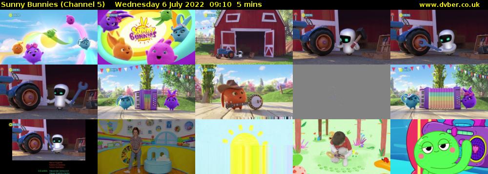 Sunny Bunnies (Channel 5) Wednesday 6 July 2022 09:10 - 09:15