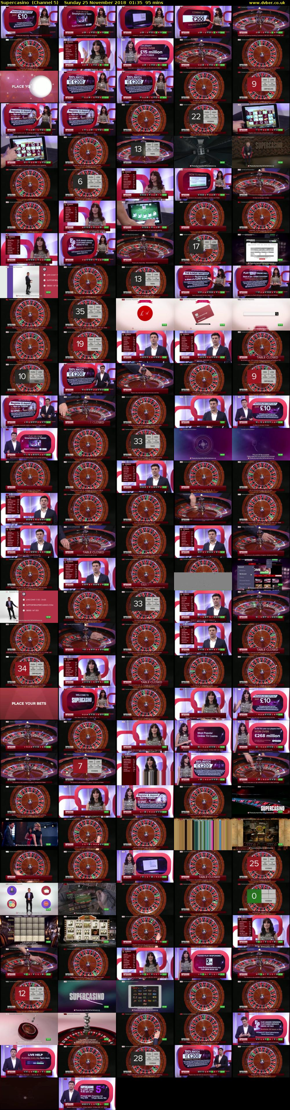 Supercasino  (Channel 5) Sunday 25 November 2018 01:35 - 03:10