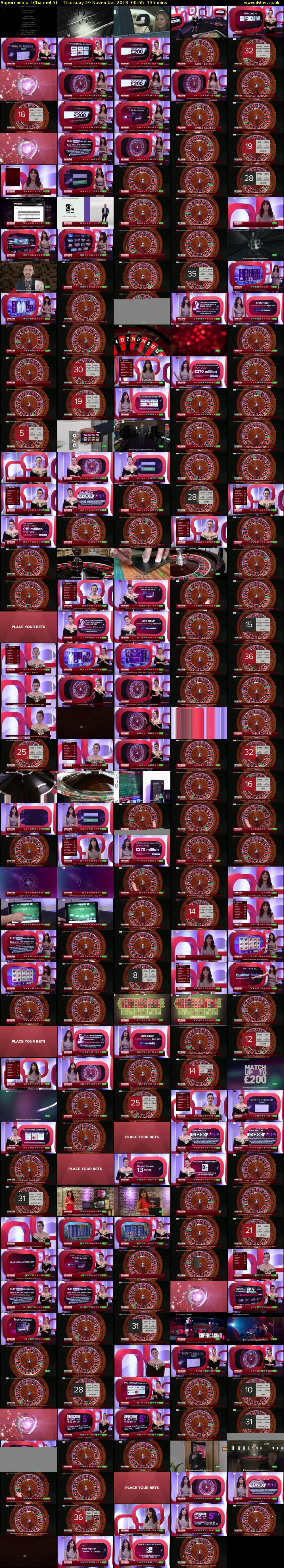 Supercasino  (Channel 5) Thursday 29 November 2018 00:55 - 03:10