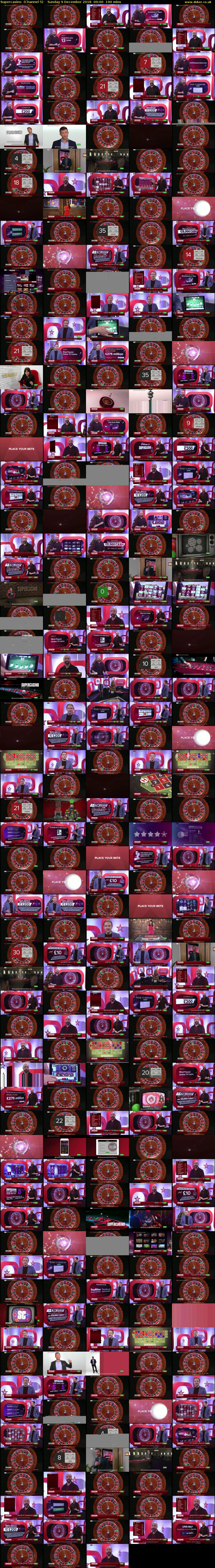 Supercasino  (Channel 5) Sunday 9 December 2018 00:00 - 03:10