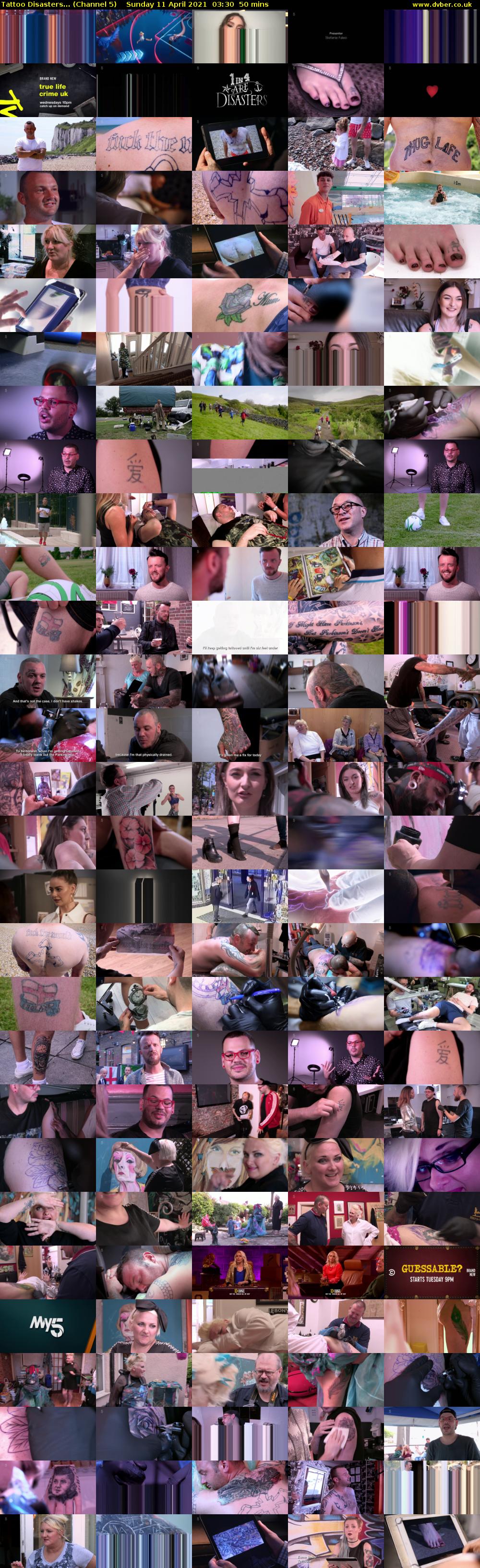 Tattoo Disasters... (Channel 5) Sunday 11 April 2021 03:30 - 04:20