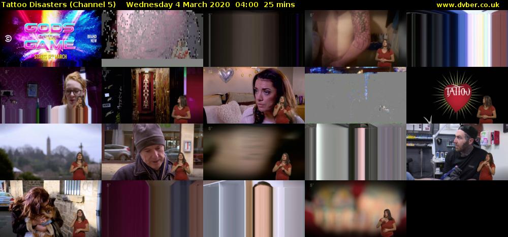 Tattoo Disasters (Channel 5) Wednesday 4 March 2020 04:00 - 04:25