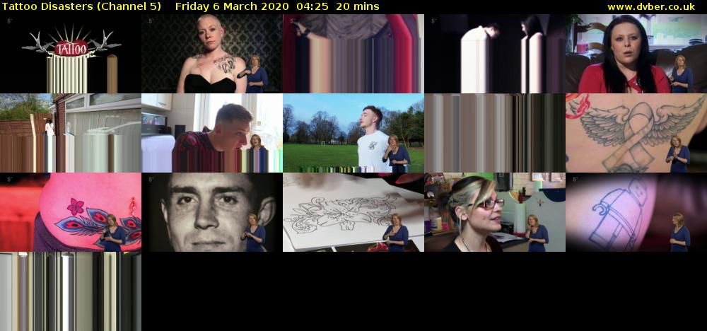 Tattoo Disasters (Channel 5) Friday 6 March 2020 04:25 - 04:45