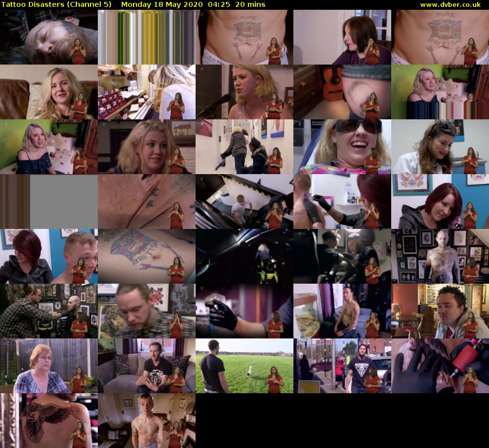 Tattoo Disasters (Channel 5) Monday 18 May 2020 04:25 - 04:45