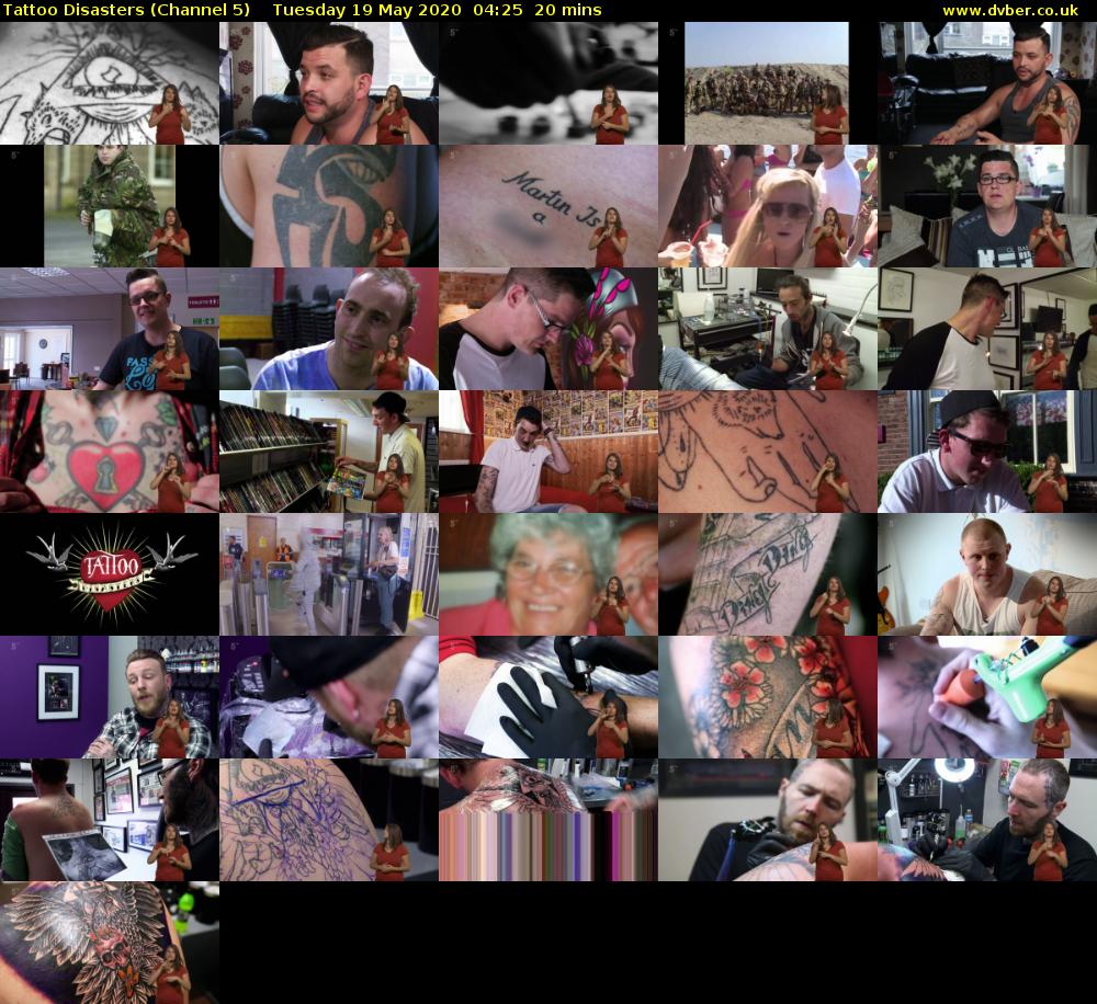 Tattoo Disasters (Channel 5) Tuesday 19 May 2020 04:25 - 04:45