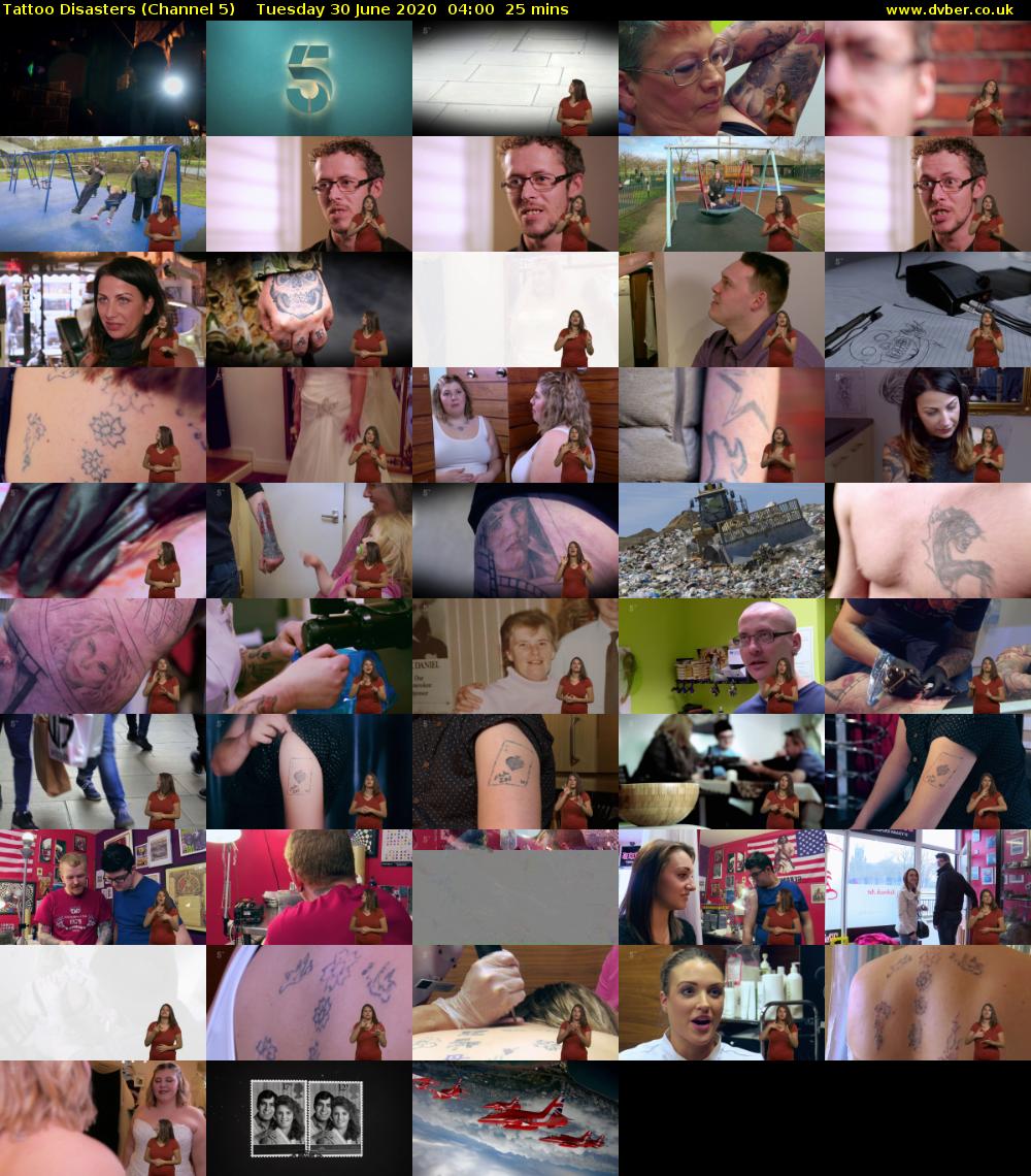 Tattoo Disasters (Channel 5) Tuesday 30 June 2020 04:00 - 04:25