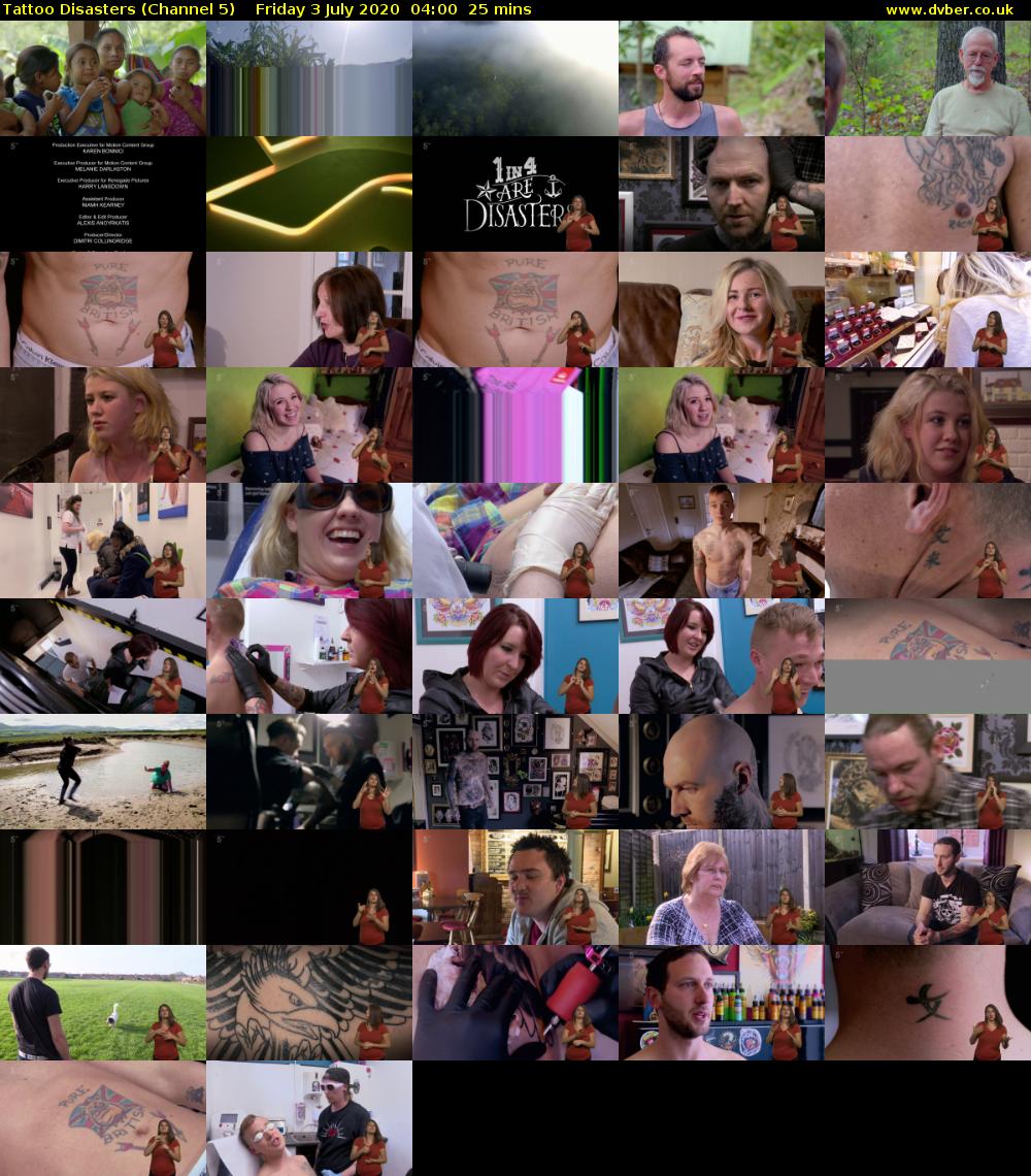 Tattoo Disasters (Channel 5) Friday 3 July 2020 04:00 - 04:25