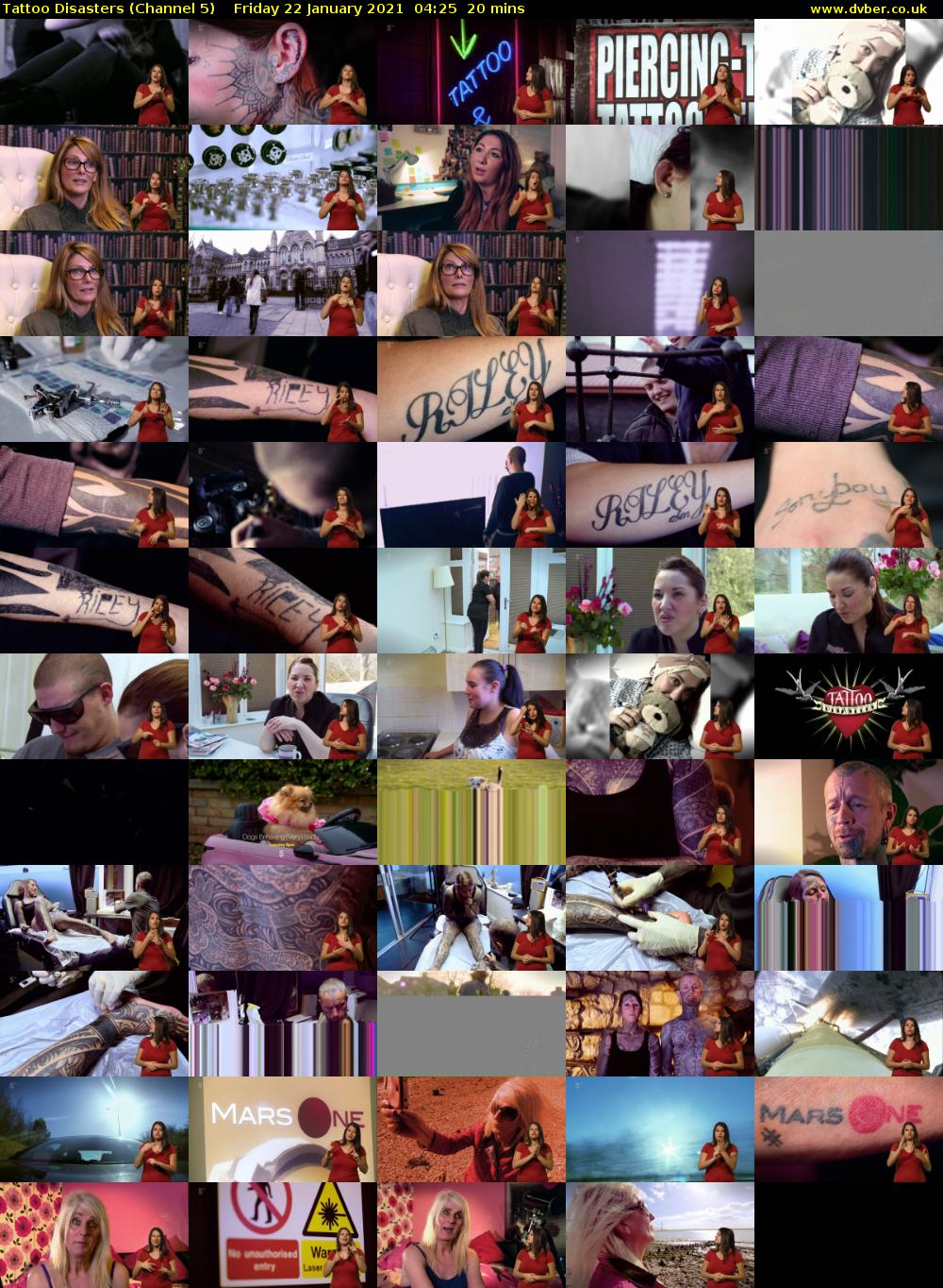 Tattoo Disasters (Channel 5) Friday 22 January 2021 04:25 - 04:45
