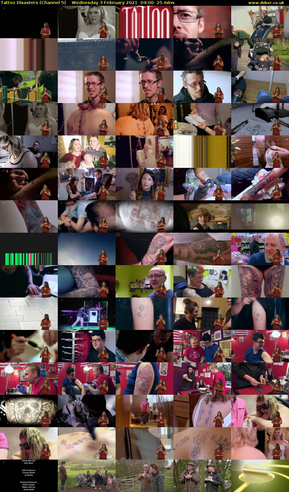 Tattoo Disasters (Channel 5) Wednesday 3 February 2021 04:00 - 04:25