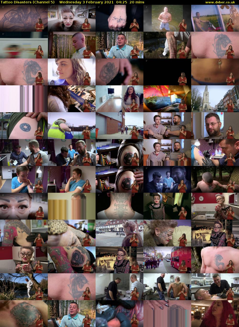 Tattoo Disasters (Channel 5) Wednesday 3 February 2021 04:25 - 04:45