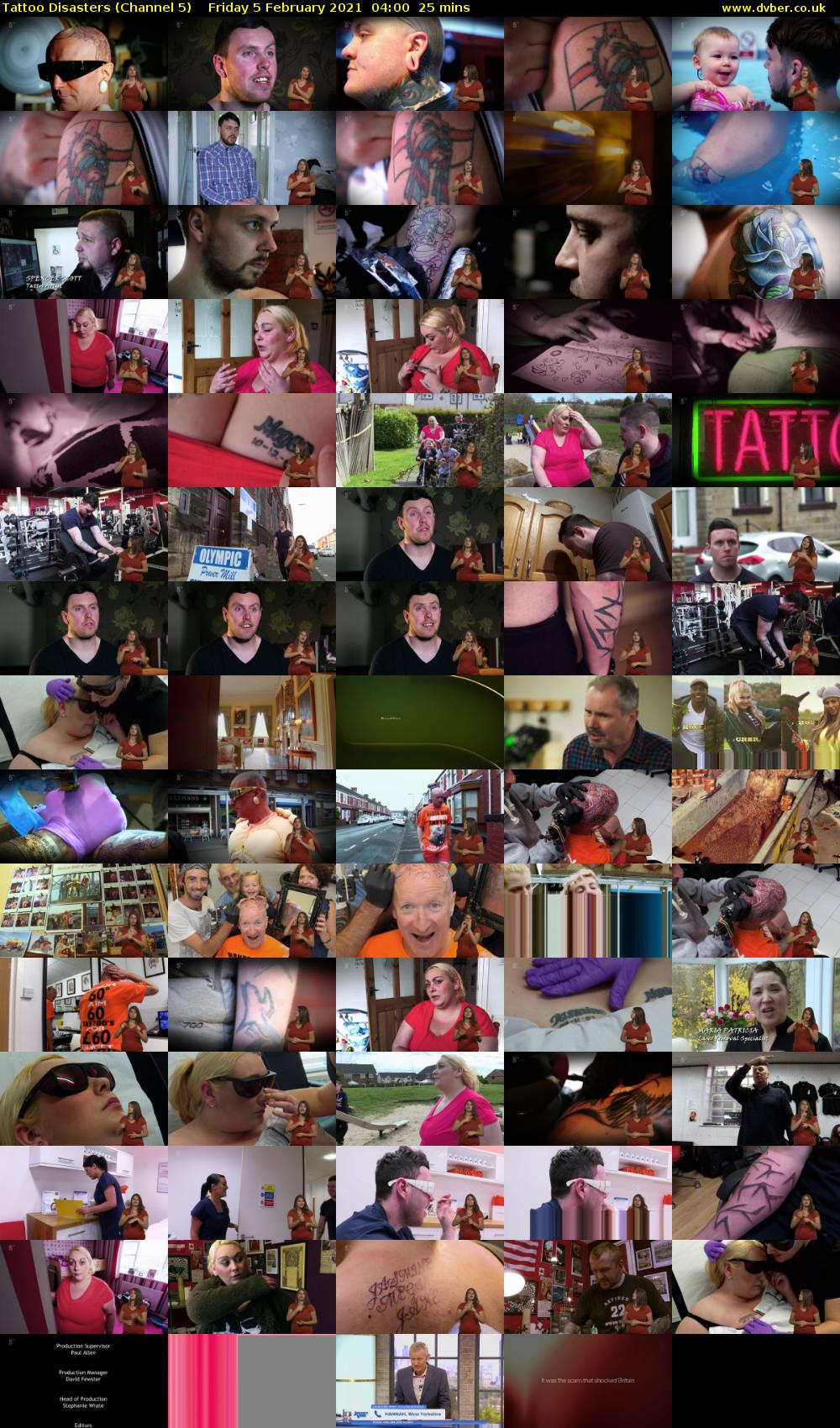 Tattoo Disasters (Channel 5) Friday 5 February 2021 04:00 - 04:25