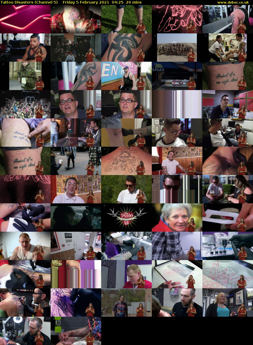 Tattoo Disasters (Channel 5) Friday 5 February 2021 04:25 - 04:45